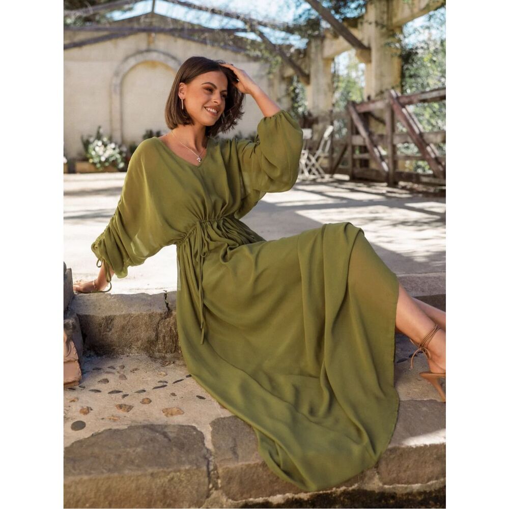 Petal & Pup Olive Maxi Dress